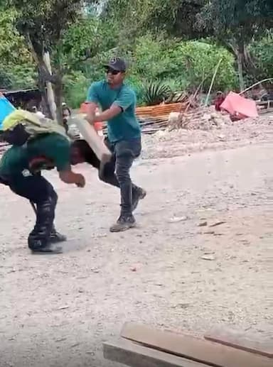 ImagenHombre golpea a mujer en obras del Tren Maya