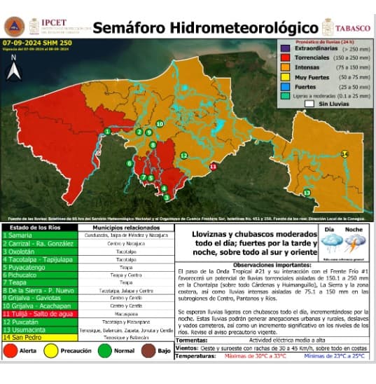 Sábado lluvioso, tome precauciones