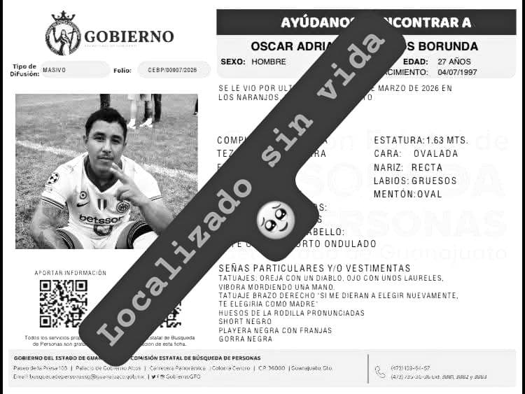 Hallan a tercer futbolista amateur asesinado en Guanajuato