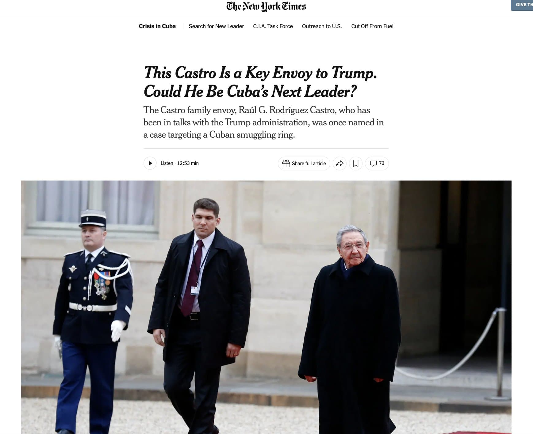 NYT señala a nieto de Raúl Castro por presuntos nexos