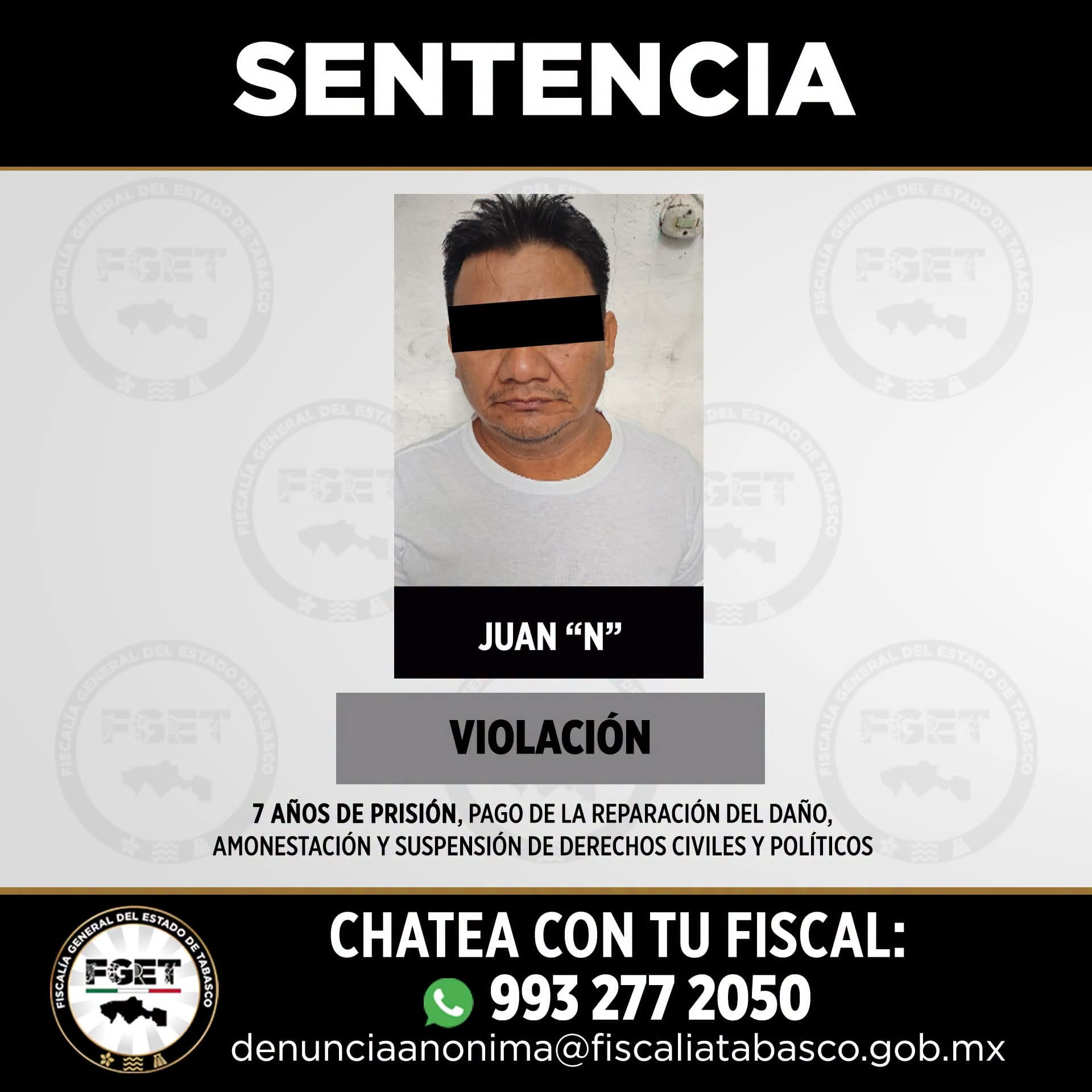 Condenan a más de 50 años de prisión a tres agresores sexuales en Tabasco