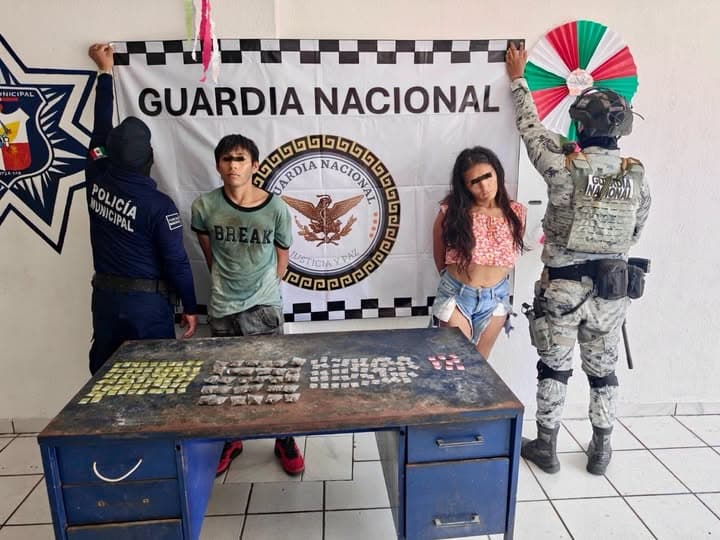 Por narcomenudeo detienen a un hombre y una mujer en Frontera, Centla