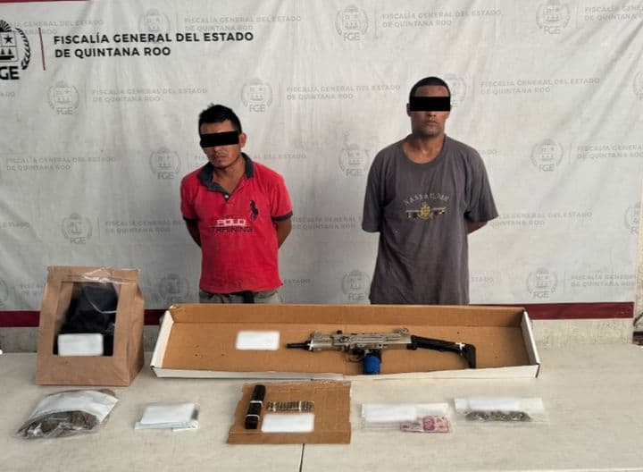 Caen con drogas y arma dos personas en Cancún