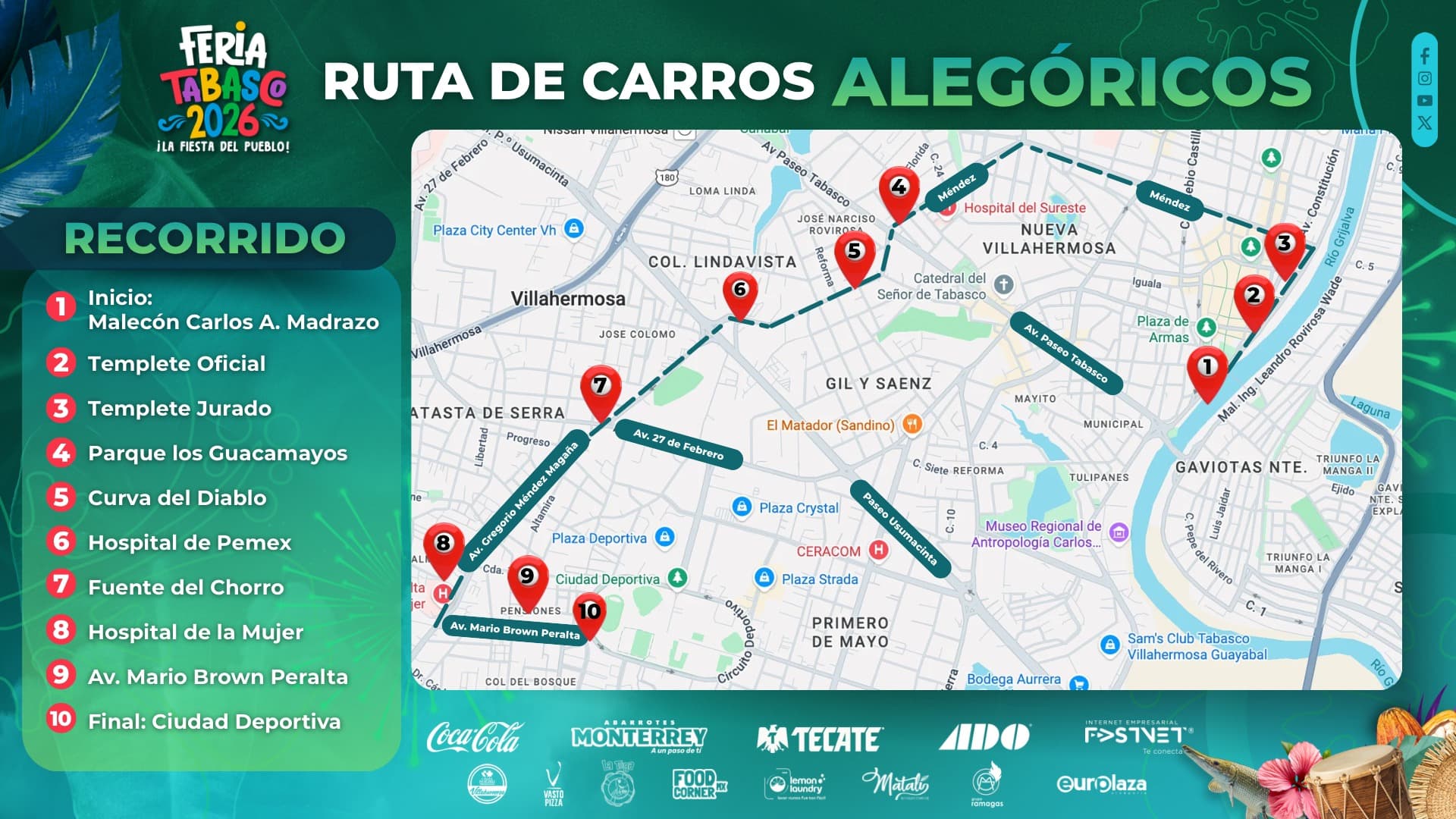 Operativo de Seguridad por desfile de Carros Alegóricos en Villahermosa