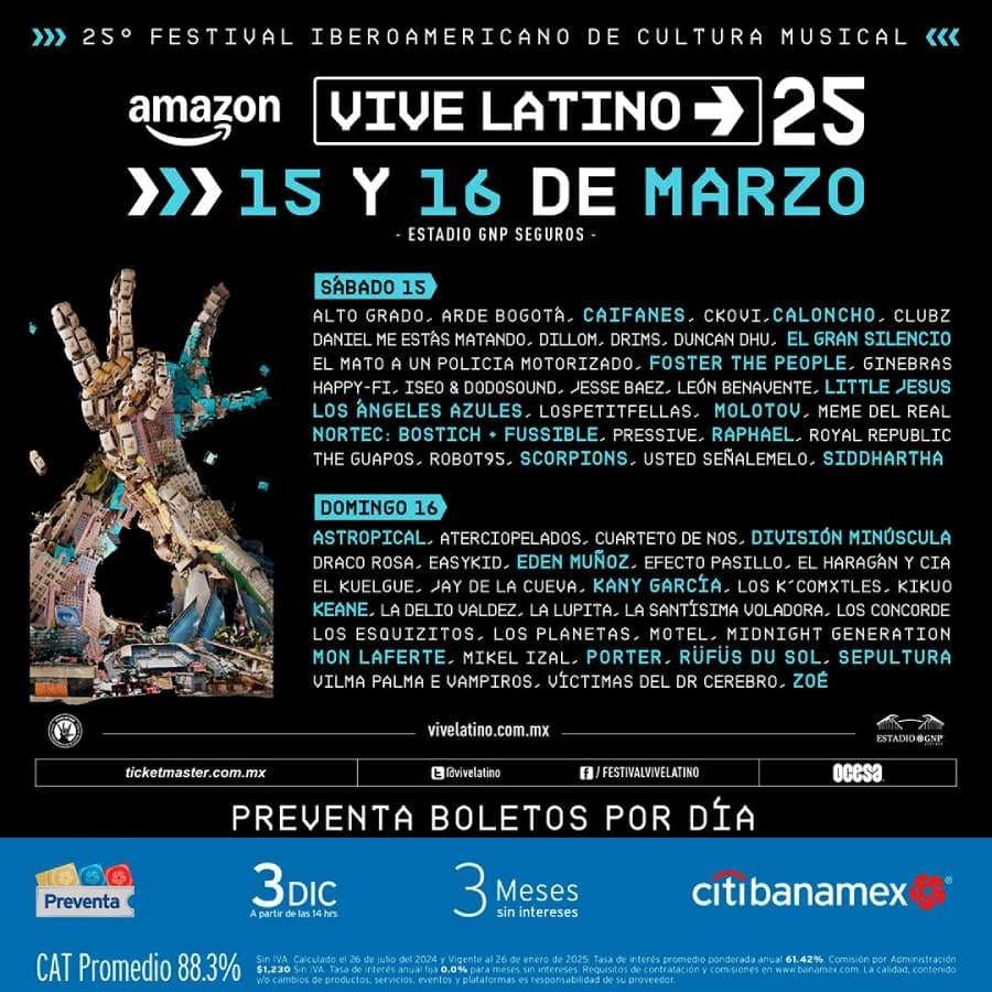 Súper cartel para el Vive Latino 2025